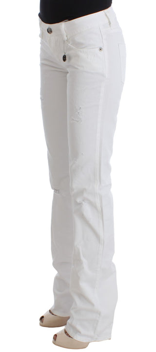 Chic Slim Fit White Cotton Jeans - Luxury for You