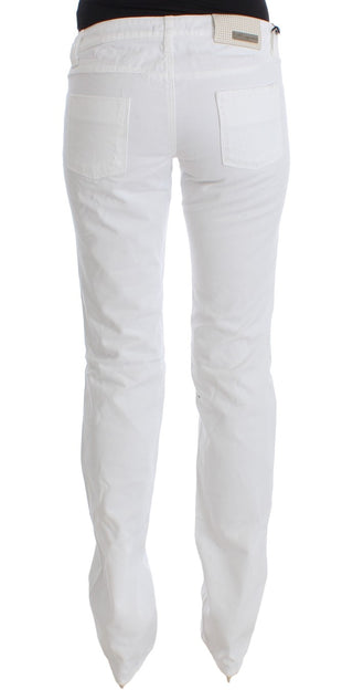 Chic Slim Fit White Cotton Jeans - Luxury for You