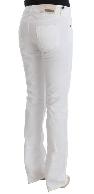 Chic Slim Fit White Cotton Jeans - Luxury for You