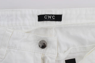 Chic Slim Fit White Cotton Jeans - Luxury for You