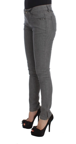 Chic Gray Slim-fit Designer Jeans - Luxury for You