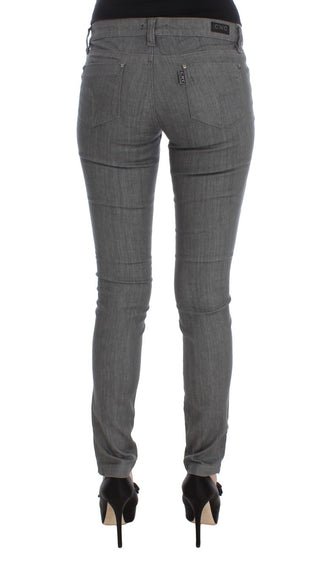 Chic Gray Slim-fit Designer Jeans - Luxury for You