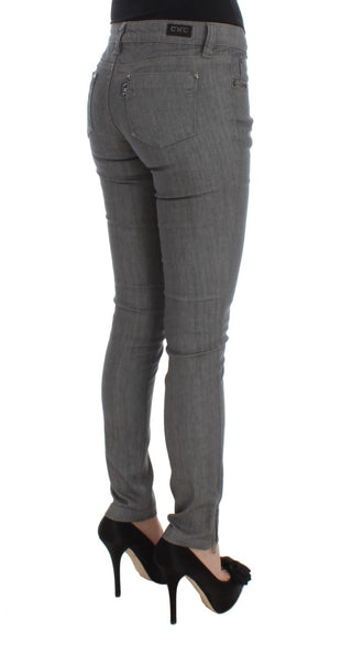 Chic Gray Slim-fit Designer Jeans - Luxury for You