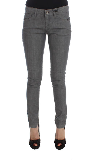 Chic Gray Slim-fit Designer Jeans - Luxury for You