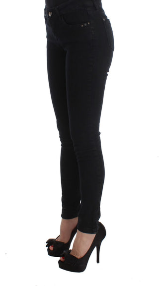 Sleek Black Slim Fit Designer Jeans - Luxury for You