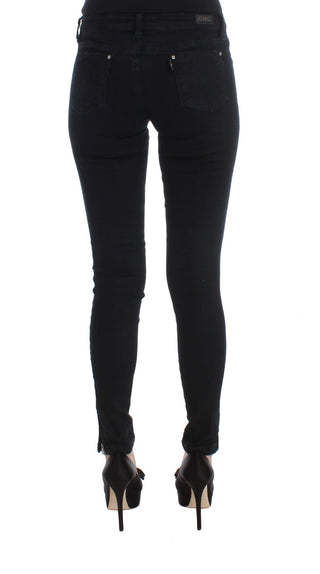 Sleek Black Slim Fit Designer Jeans - Luxury for You