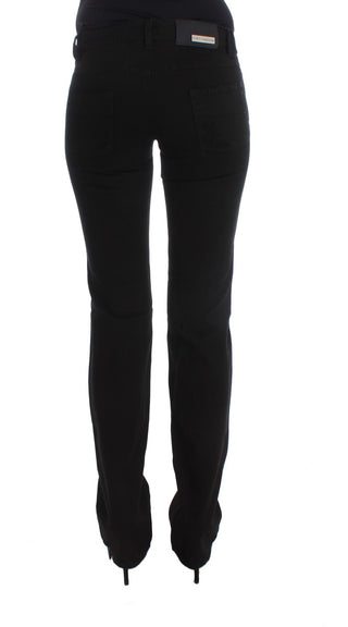 Chic Black Slim Fit Zippered Cotton Jeans - Luxury for You