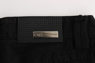 Chic Black Slim Fit Zippered Cotton Jeans - Luxury for You