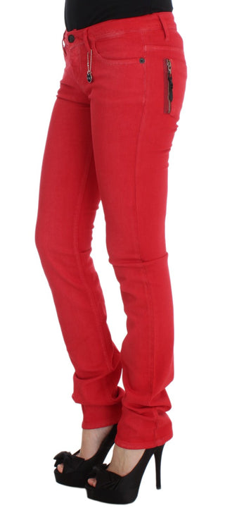 Chic Red Slim Fit Jeans - Luxury for You