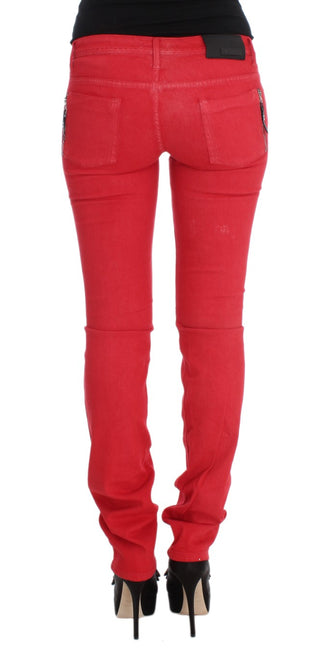 Chic Red Slim Fit Jeans - Luxury for You