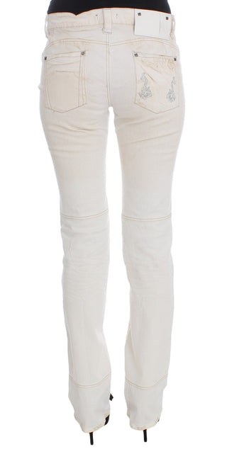 Chic White Slim Fit Designer Jeans - Luxury for You