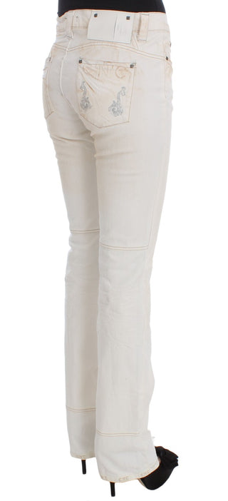 Chic White Slim Fit Designer Jeans - Luxury for You