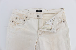 Chic White Slim Fit Designer Jeans - Luxury for You