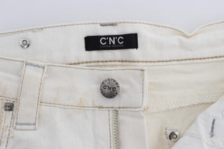 Chic White Slim Fit Designer Jeans - Luxury for You