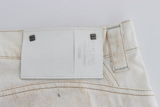 Chic White Slim Fit Designer Jeans - Luxury for You