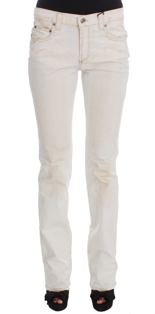 Chic White Slim Fit Designer Jeans - Luxury for You