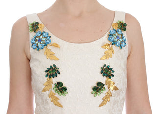 Elegant Floral Brocade Sheath Dress