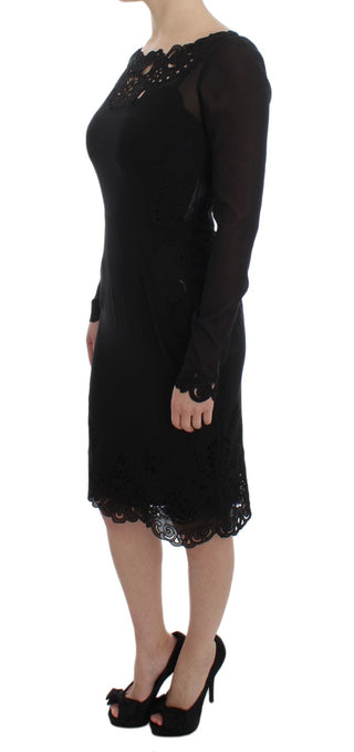 Elegant Black Floral Lace Sheath Dress - Luxury for You