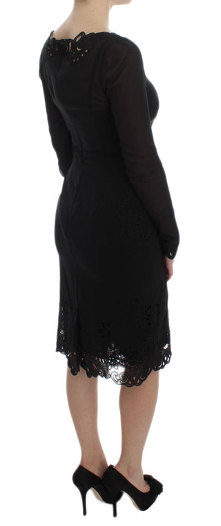 Elegant Black Floral Lace Sheath Dress - Luxury for You