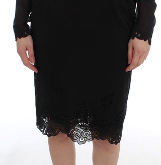 Elegant Black Floral Lace Sheath Dress - Luxury for You