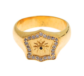 Elegant Men's Gold Plated Silver Ring - Luxury for You