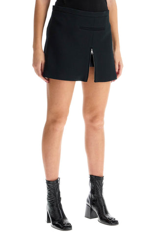 Twill Mini Skirt With Zipper