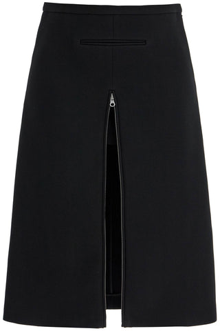 Midi Twill Skirt With Zipper