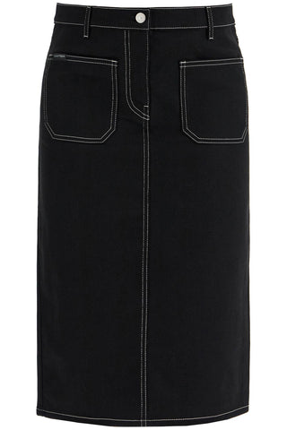 Denim Midi Skirt In Seven