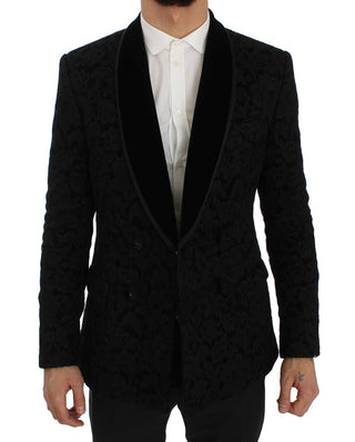 Elegant Slim Fit Black Silk-blend Blazer - Luxury for You