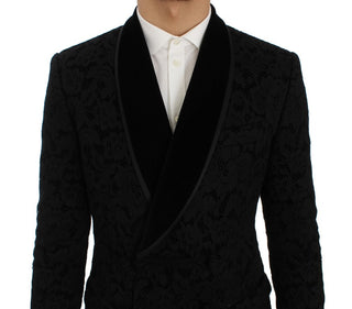 Elegant Slim Fit Black Silk-blend Blazer - Luxury for You