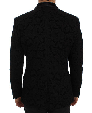 Elegant Slim Fit Black Silk-blend Blazer - Luxury for You