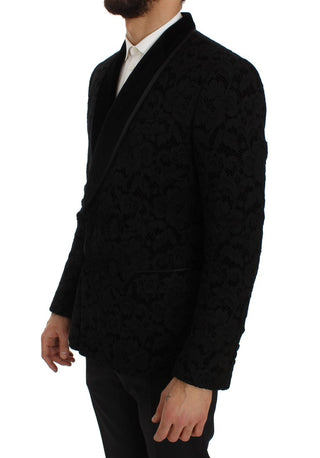 Elegant Slim Fit Black Silk-blend Blazer - Luxury for You