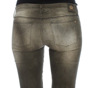 Chic Gray Slim Fit Italian Denim - Luxury for You