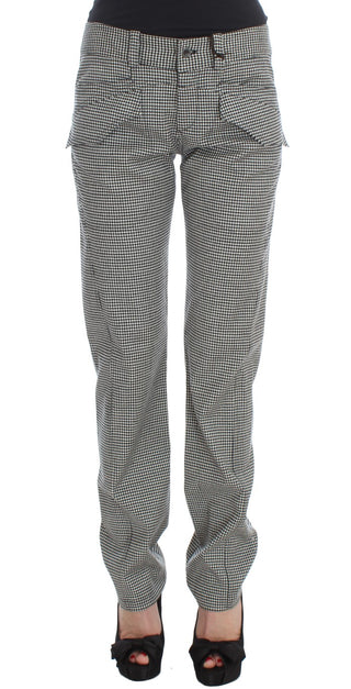 Chic Checkered Black & White Regular Fit Pants - Luxury for You