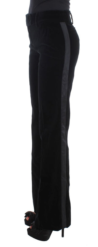 Elegant Black Wide Leg Silk Blend Pants - Luxury for You