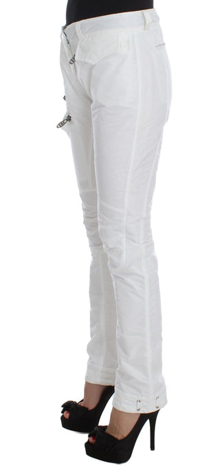 Chic White Nylon Cargo Pants By Italian Designer - Luxury for You