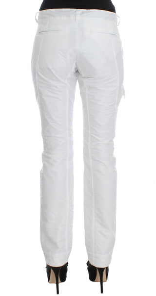 Chic White Nylon Cargo Pants By Italian Designer - Luxury for You