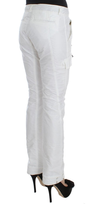 Chic White Nylon Cargo Pants By Italian Designer - Luxury for You