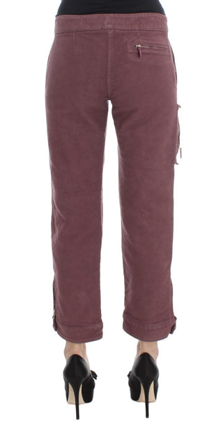 Chic Bordeaux Capri Cropped Cargo Pants - Luxury for You