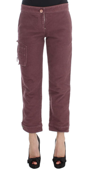 Chic Bordeaux Capri Cropped Cargo Pants - Luxury for You