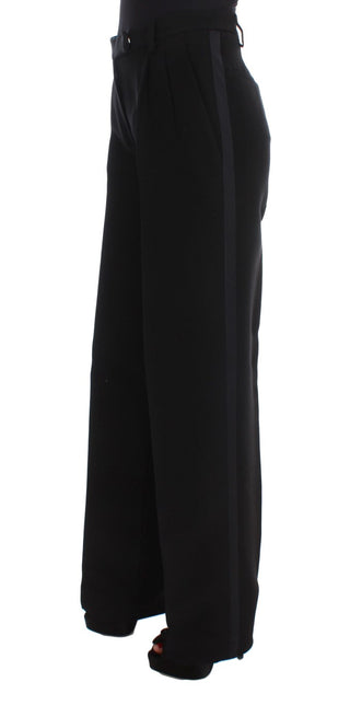 Chic Black Wide Leg Silk Blend Jeans - Luxury for You