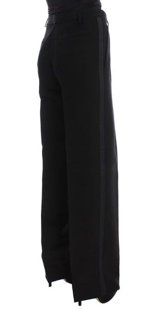 Chic Black Wide Leg Silk Blend Jeans - Luxury for You