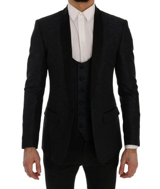 Elegant Blue & Black Slim Fit Suit Ensemble - Luxury for You