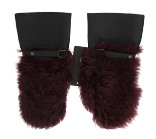 Elegant Black & Bordeaux Leather Gloves - Luxury for You