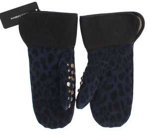 Chic Gray Wool & Shearling Gloves With Studded Details - Luxury for You