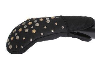 Elegant Studded Gray Wool Gloves - Luxury for You