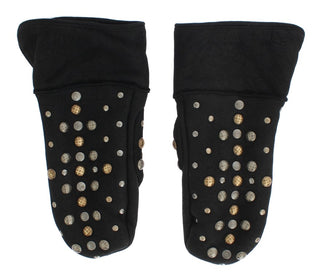 Elegant Studded Gray Wool Gloves - Luxury for You