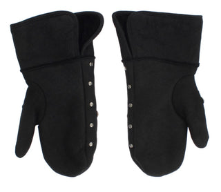 Elegant Studded Gray Wool Gloves - Luxury for You