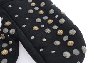 Elegant Studded Gray Wool Gloves - Luxury for You