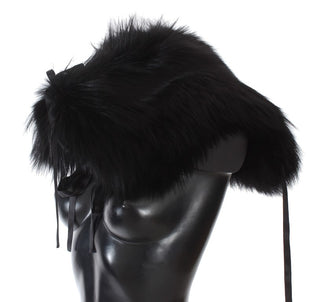 Elegant Black Fox Fur Silk Shoulder Wrap - Luxury for You